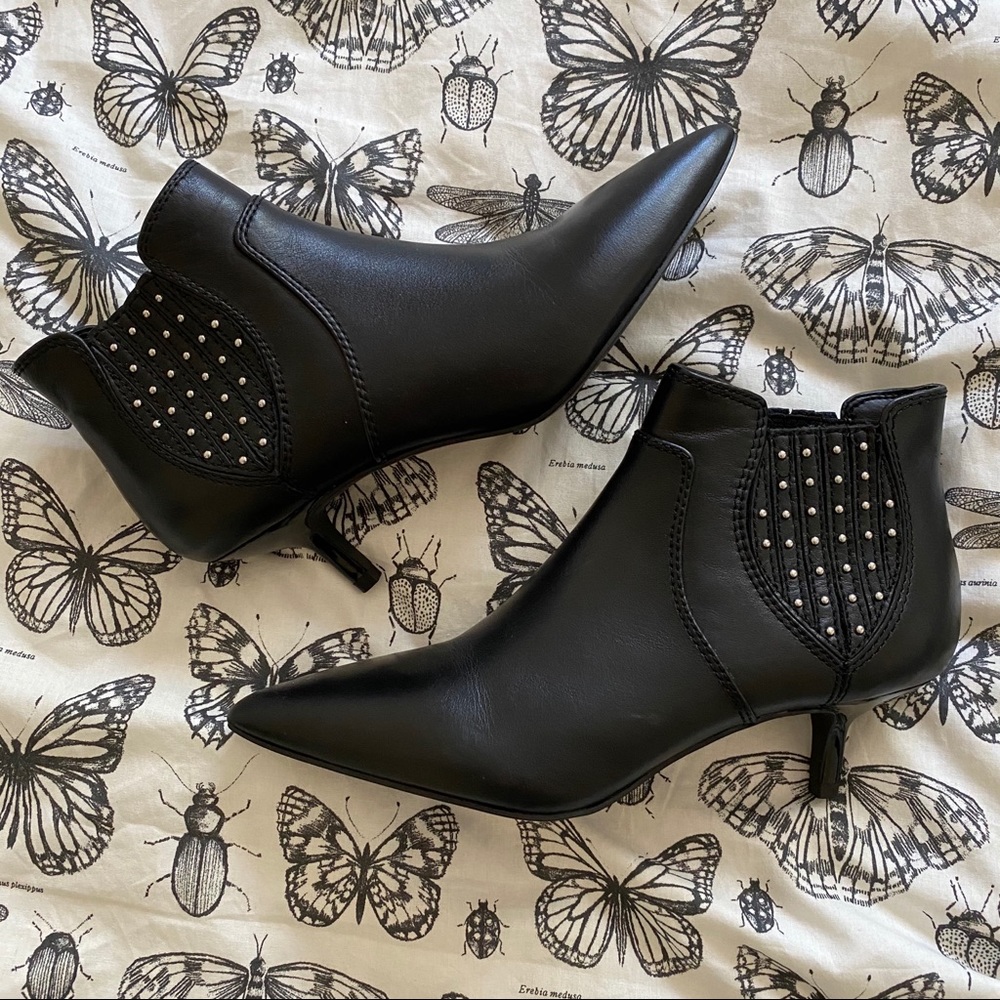 Rebecca Minkoff Deina Stud Kitten Heel Ankle Boots